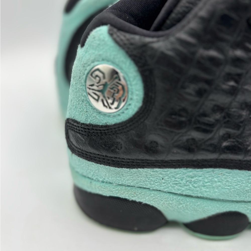 Jordan Kids Black and Teal Suede-Trim Basketball Sneakers - Picture 3 of 9